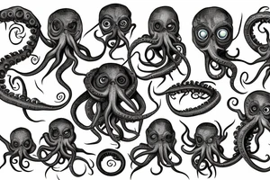 Hermaeus Mora Daedric Prince of knowledge and memory as a grotesque mass of tentacles and eyeballs tattoo idea