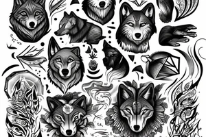 Wolf showing the virtue of dealing with the hardships of life while still seeing the beauty of living tattoo idea