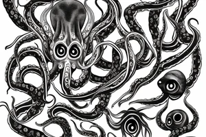 Hermaeus Mora
 huge black mass of a lot of tentacles and a lot of randomly placed eyeballs horizontally symmetric tattoo idea