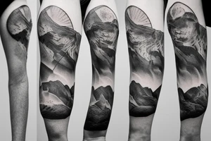 Sisyphus pushing a boulder up a hill tattoo idea