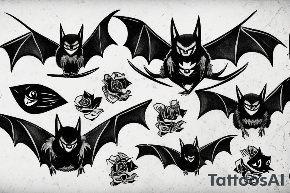 Angry bat tattoo idea