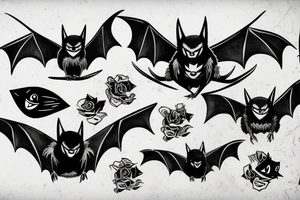 Angry bat tattoo idea