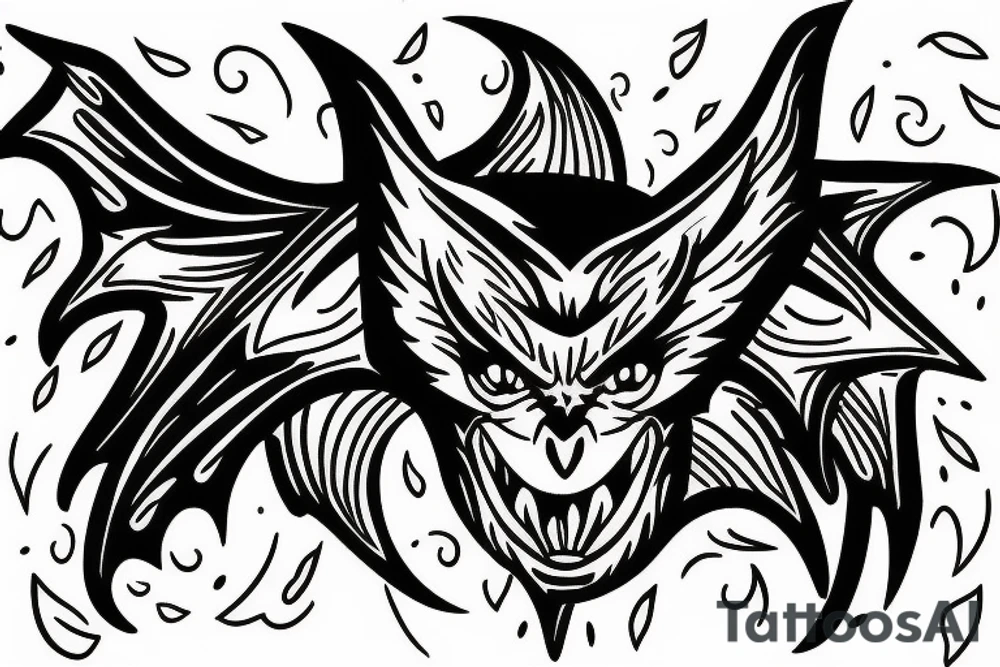Angry bat tattoo idea