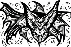 Angry bat tattoo idea
