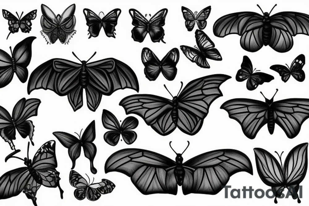Butterfly bat tattoo idea