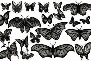 Butterfly bat tattoo idea