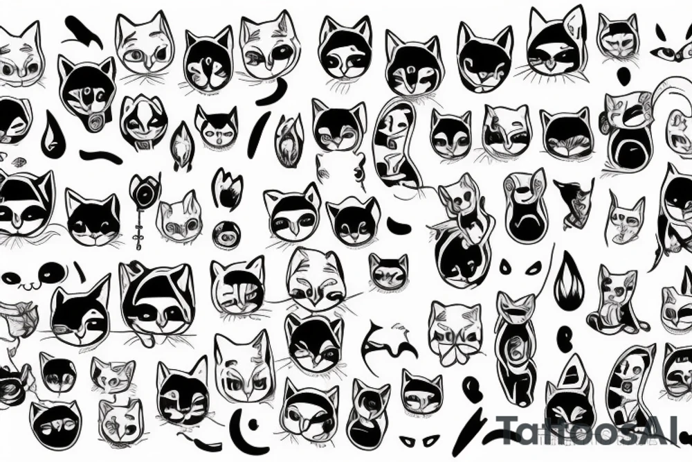 Nurse with cat head tattoo idea