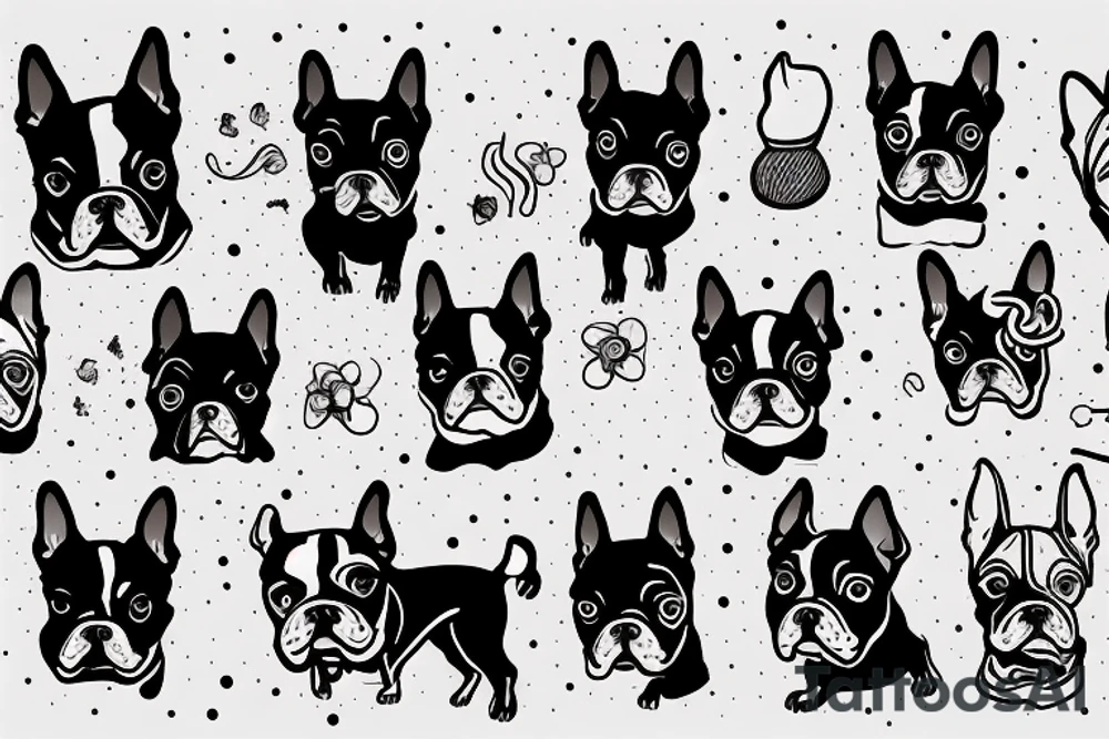 Boston terrier dog tattoo idea