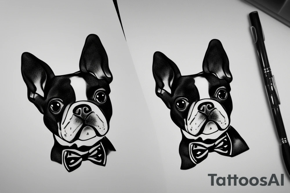 Boston terrier dog tattoo idea
