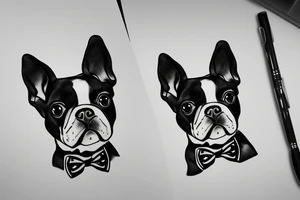 Boston terrier dog tattoo idea