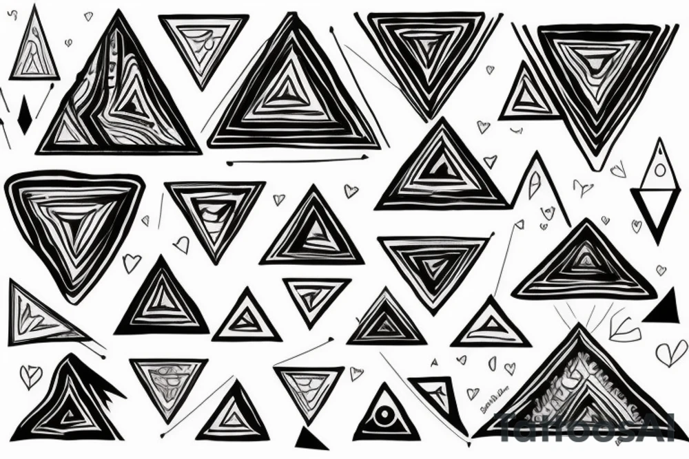 triangle heart and thunder tattoo idea