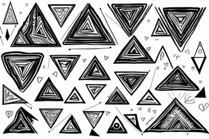 triangle heart and thunder tattoo idea