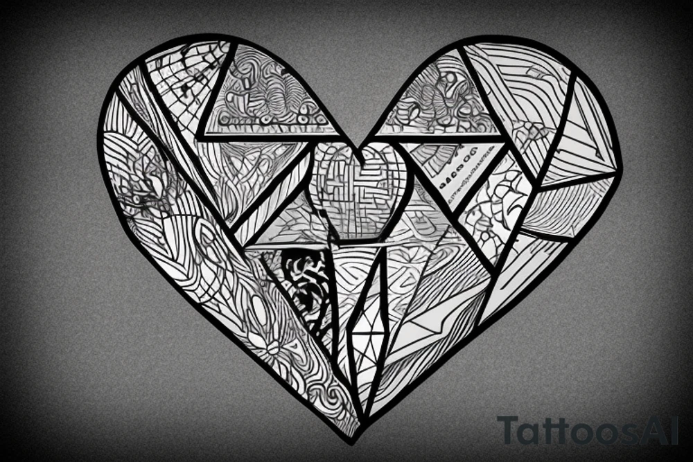 triangle heart and thunder tattoo idea