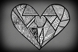 triangle heart and thunder tattoo idea