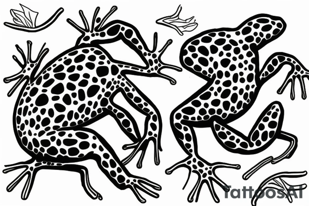 a poison dart frog emerging from portal tattoo idea