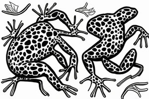 a poison dart frog emerging from portal tattoo idea