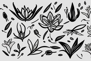 A olive branch and a lily flower tattoo idea