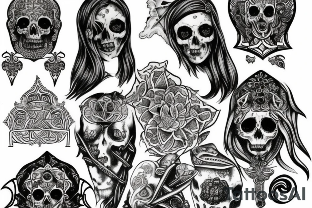 slavic mythology figure death symmetric tattoo idea