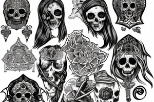 slavic mythology figure death symmetric tattoo idea