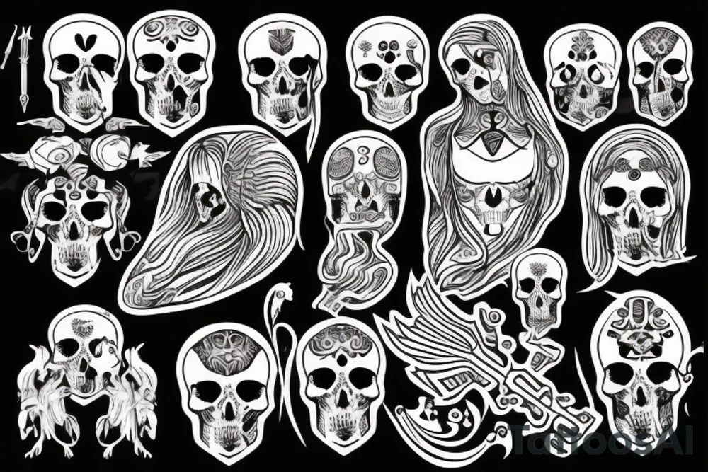 slavic mythology figure death symmetric tattoo idea