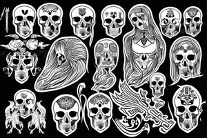 slavic mythology figure death symmetric tattoo idea