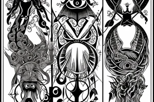 slavic mythology figure symmetric tattoo idea