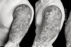 sleeve depicting the beginning of time tattoo idea