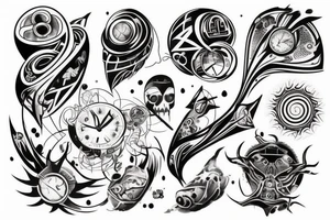 The beginning of time to futuristic tattoo idea