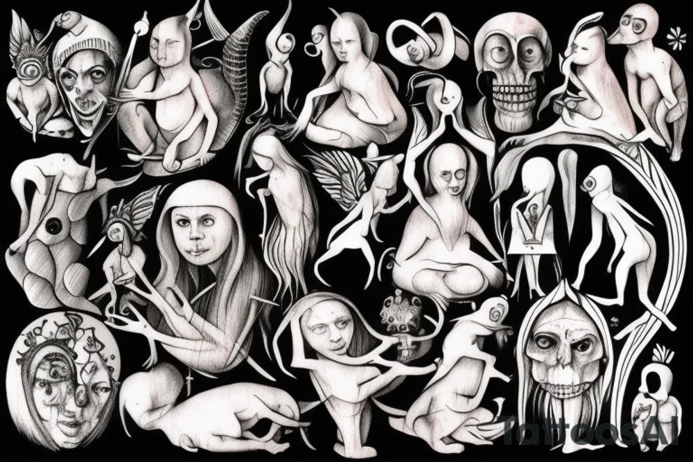 woman Hieronymus Bosch tattoo idea