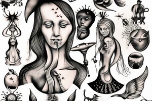 Hieronymus Bosch woman with tatoo surreal tattoo idea