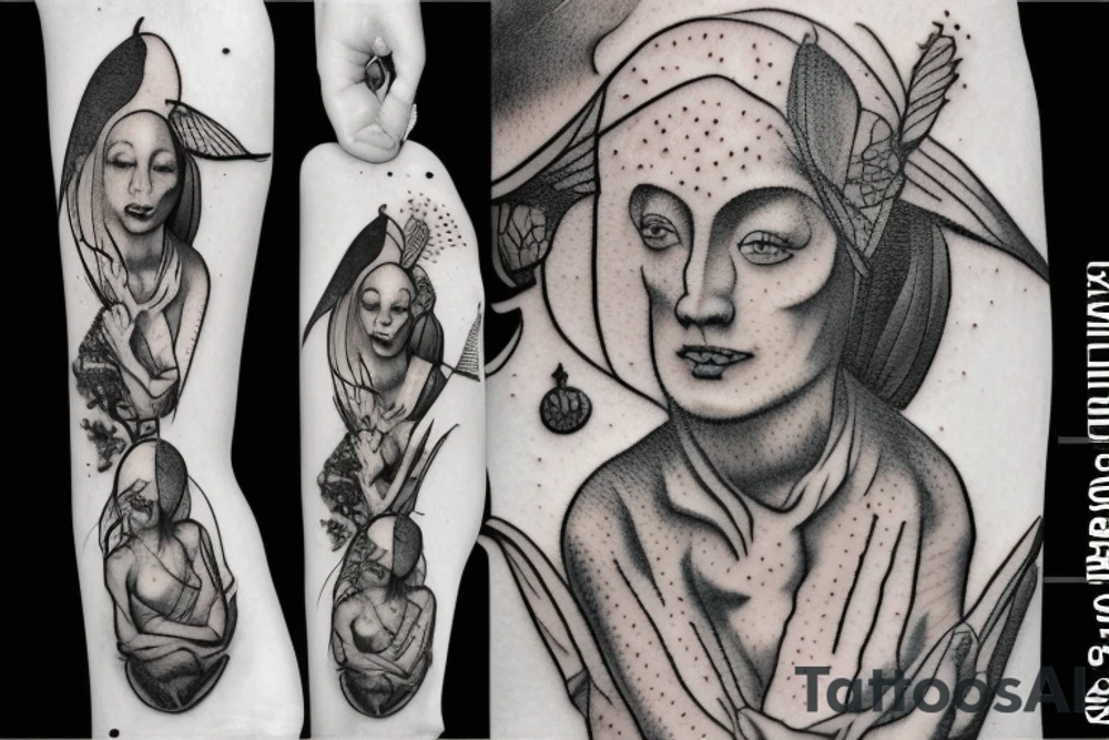 Hieronymus Bosch woman with tatoo surreal tattoo idea