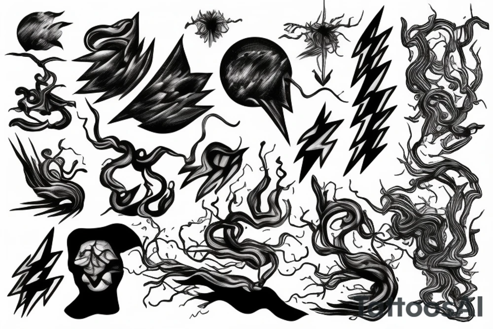 fool and lightning tattoo idea