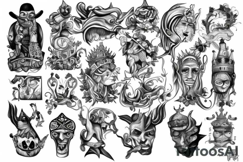 king and jester tattoo idea