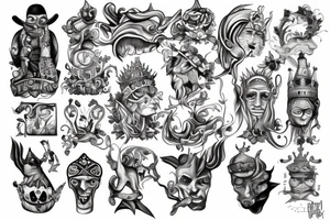 king and jester tattoo idea