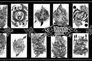 king and jester catching lightning on the mountain tattoo idea
