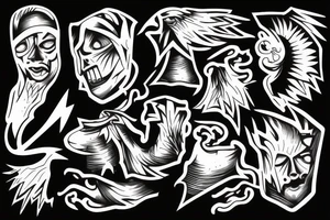 man with lightning in hand on the top of the mountain tattoo idea