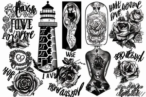 Halsey inspired 
If I can’t have love I want power
the tradition 
lighthouse tattoo idea