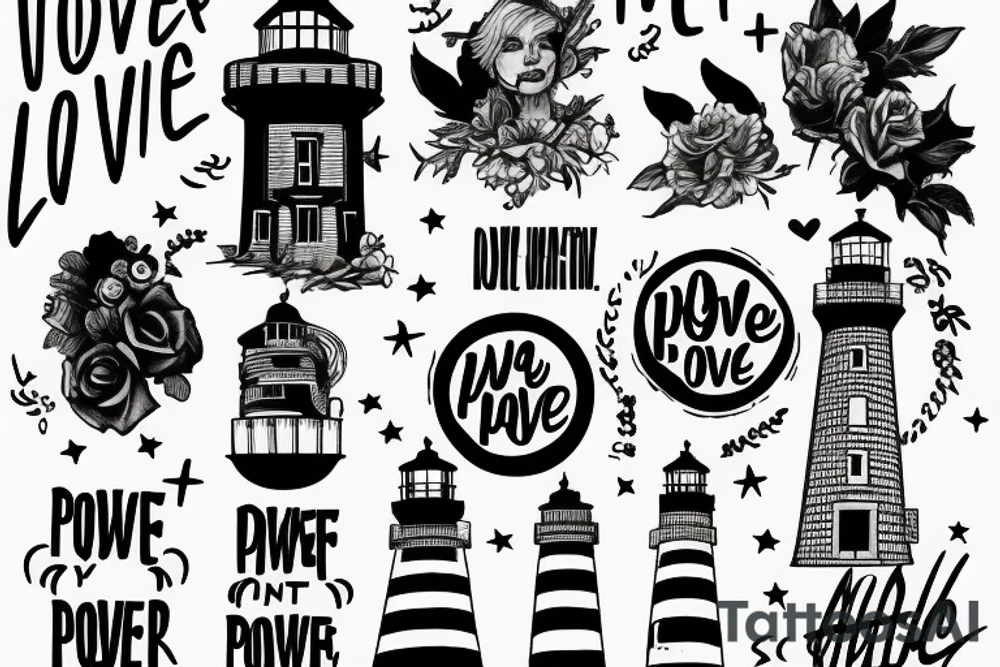 Halsey inspired 
If I can’t have love I want power
the tradition 
lighthouse tattoo idea