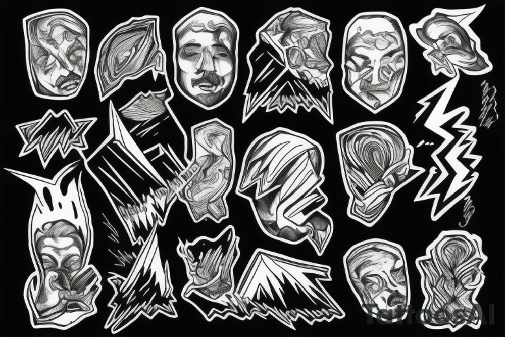 man with lightning in hand on the top of the mountain tattoo idea
