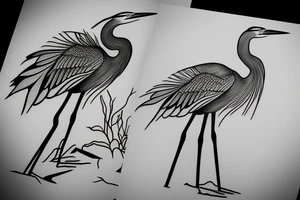 Great Blue Heron outline tattoo idea