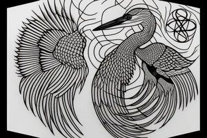Great Blue Heron outline tattoo idea