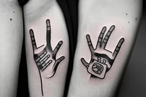 Boy holding fathers hand tattoo idea