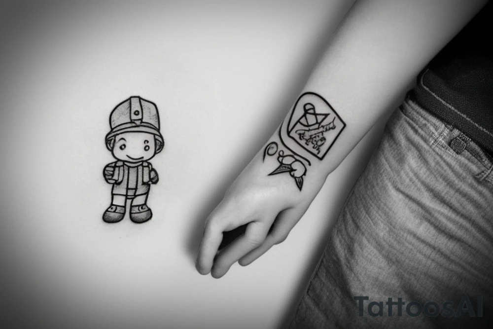 Little boy holding fathers hand tattoo idea