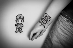 Little boy holding fathers hand tattoo idea
