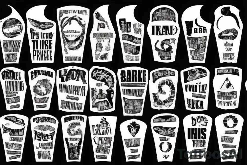 toxic word under barcode tattoo idea