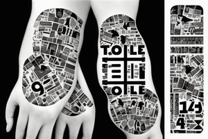 word toxic under barcode with numbers tattoo idea