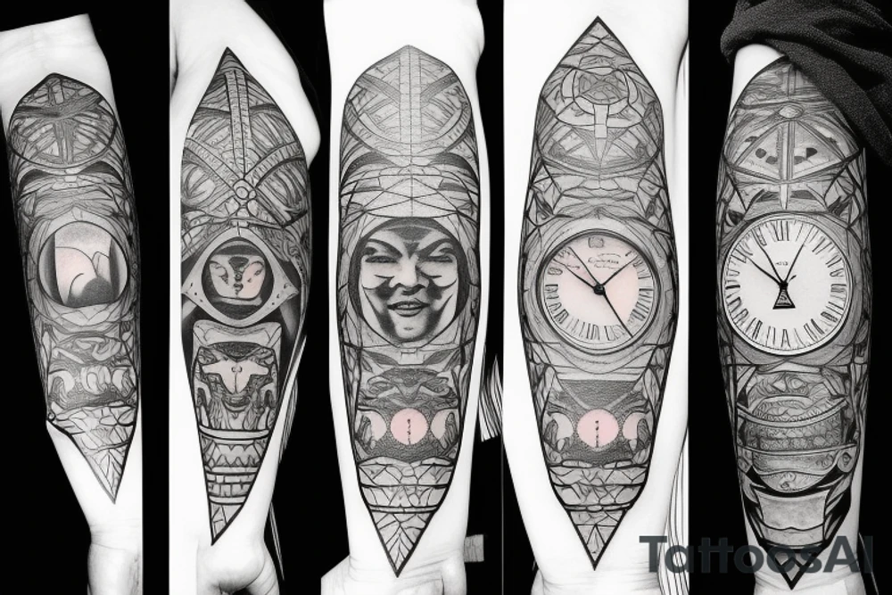 Time, wisdom, strength, journey tattoo idea