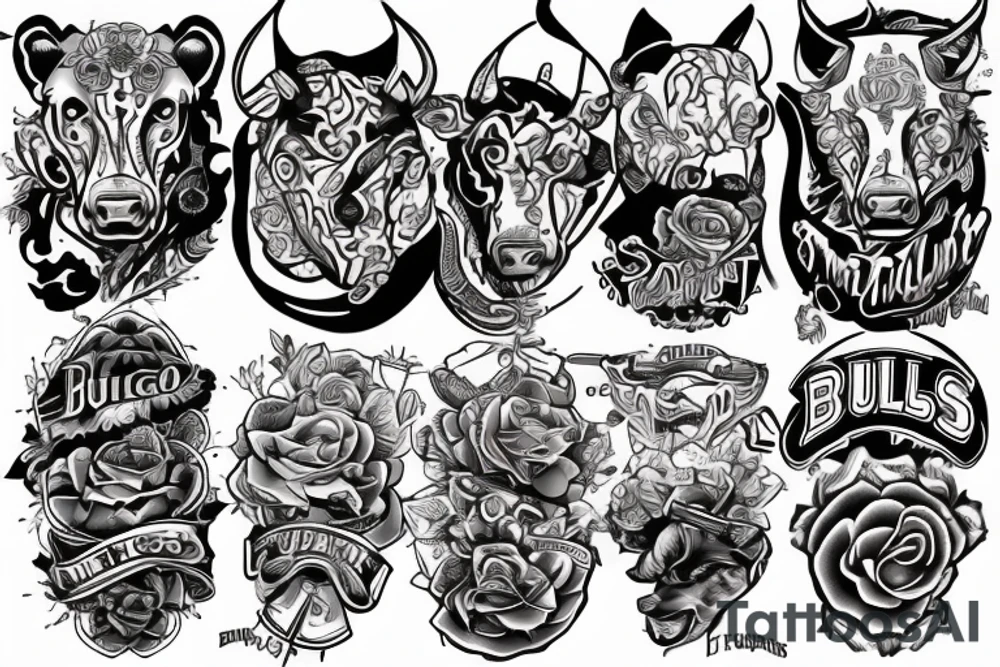 Day trading.  Bulls vs bears tattoo idea