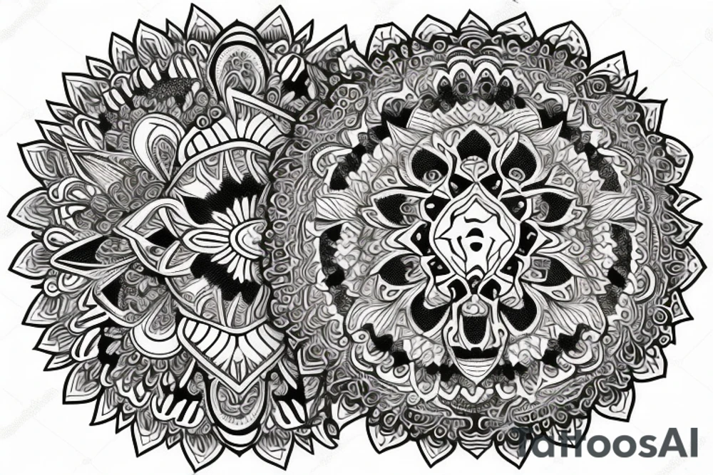 Mandala with owl fractal tattoo idea