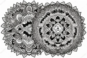 Mandala with owl fractal tattoo idea